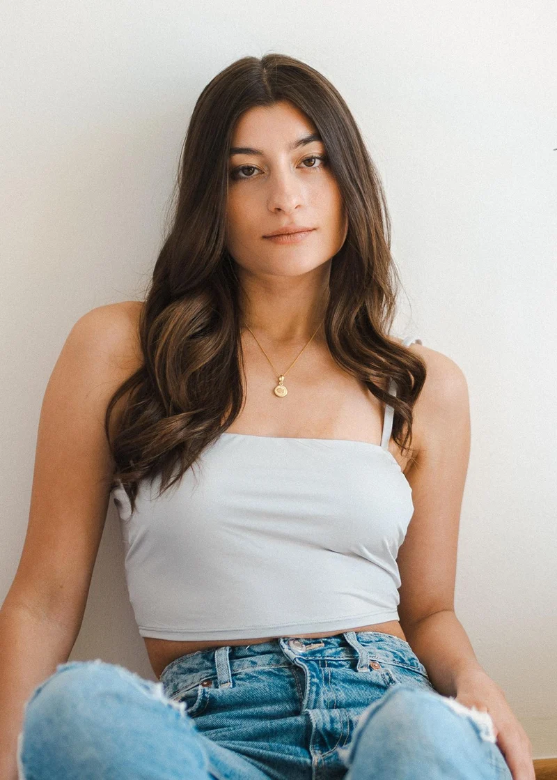 Crop Top Merle mit Pads pearl gray