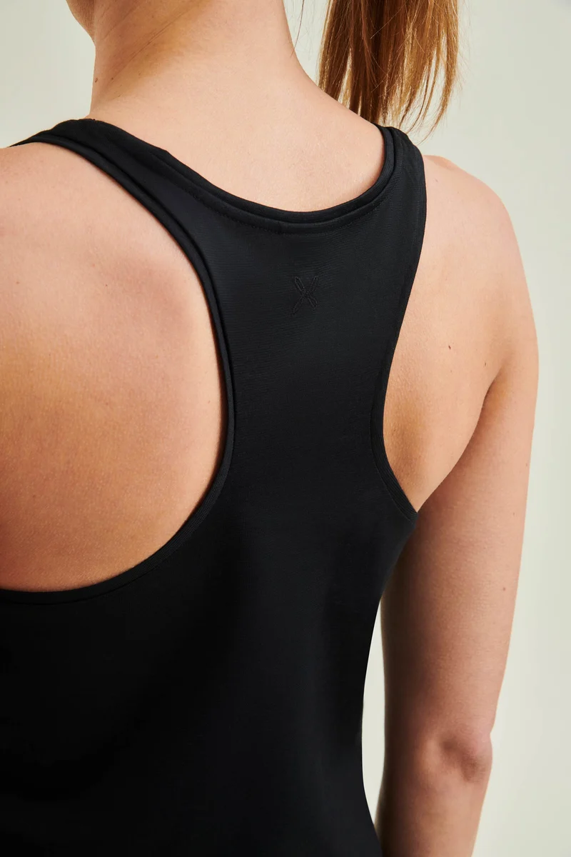 Organic Cotton Racer Tank - Caviar Black - Wellicious Community Sale