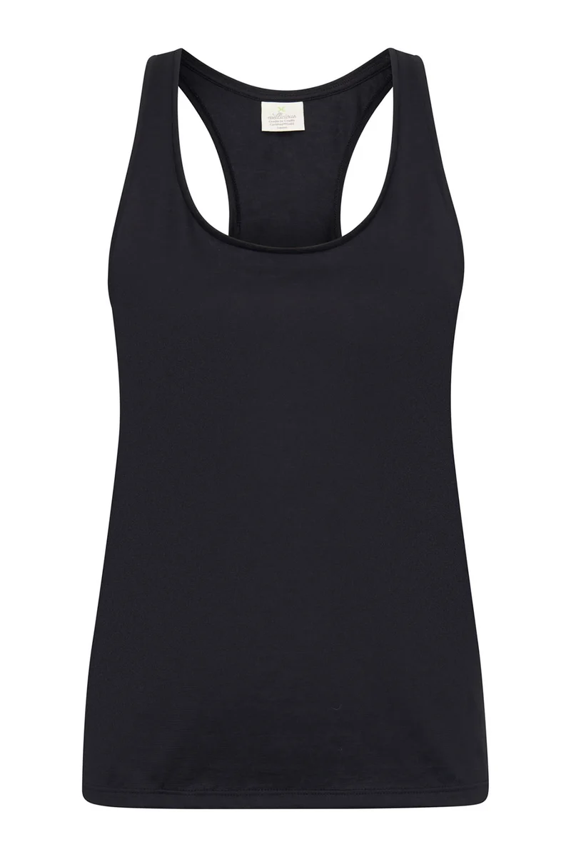 Organic Cotton Racer Tank - Caviar Black - Wellicious Community Sale