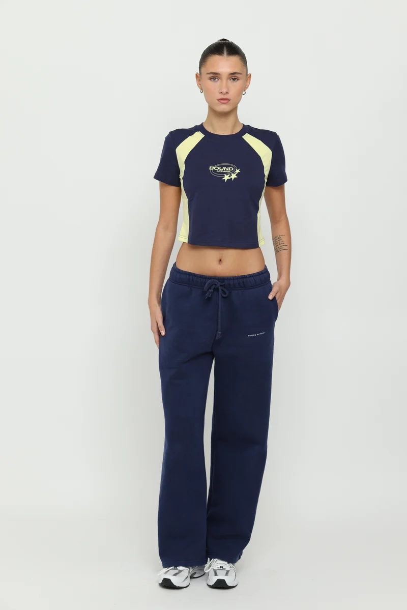 Navy & Yellow Micro Tee