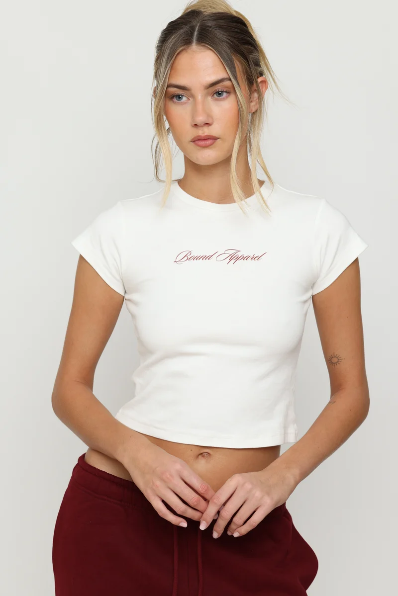 Maroon Italic Baby Tee