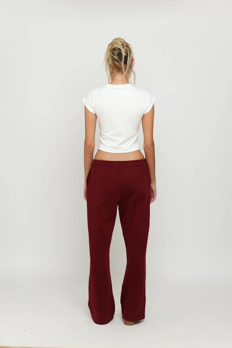 Maroon Italic Baby Tee