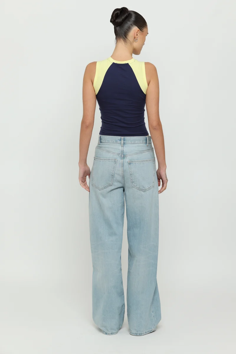 Navy & Yellow Micro Tank