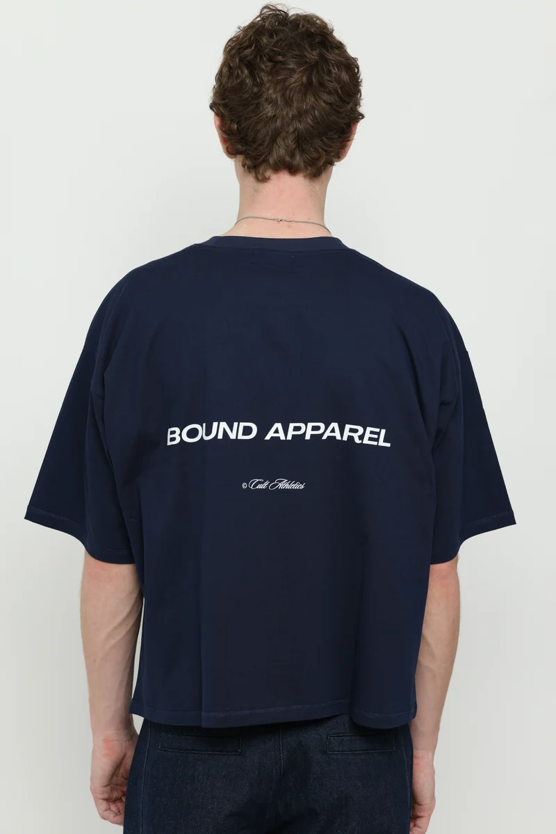 Navy & White Boxy Tee