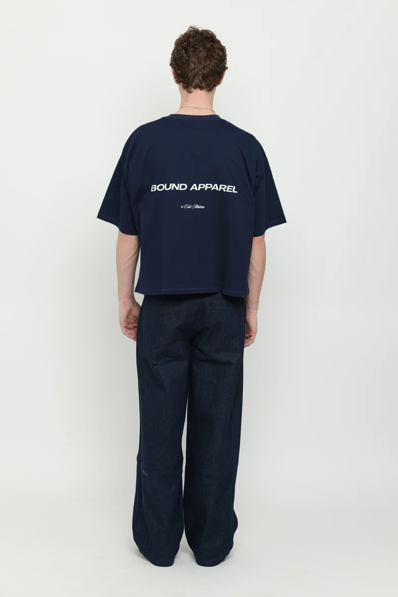 Navy & White Boxy Tee