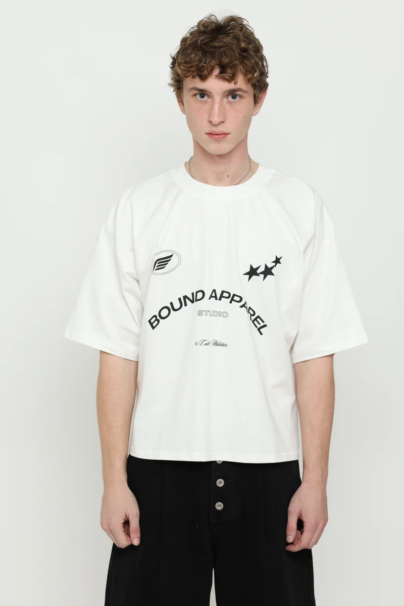Off-White & Black Boxy Tee