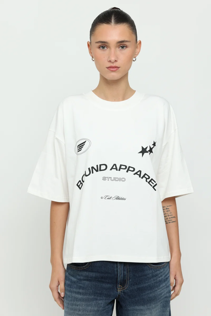 Off-White & Black Boxy Tee