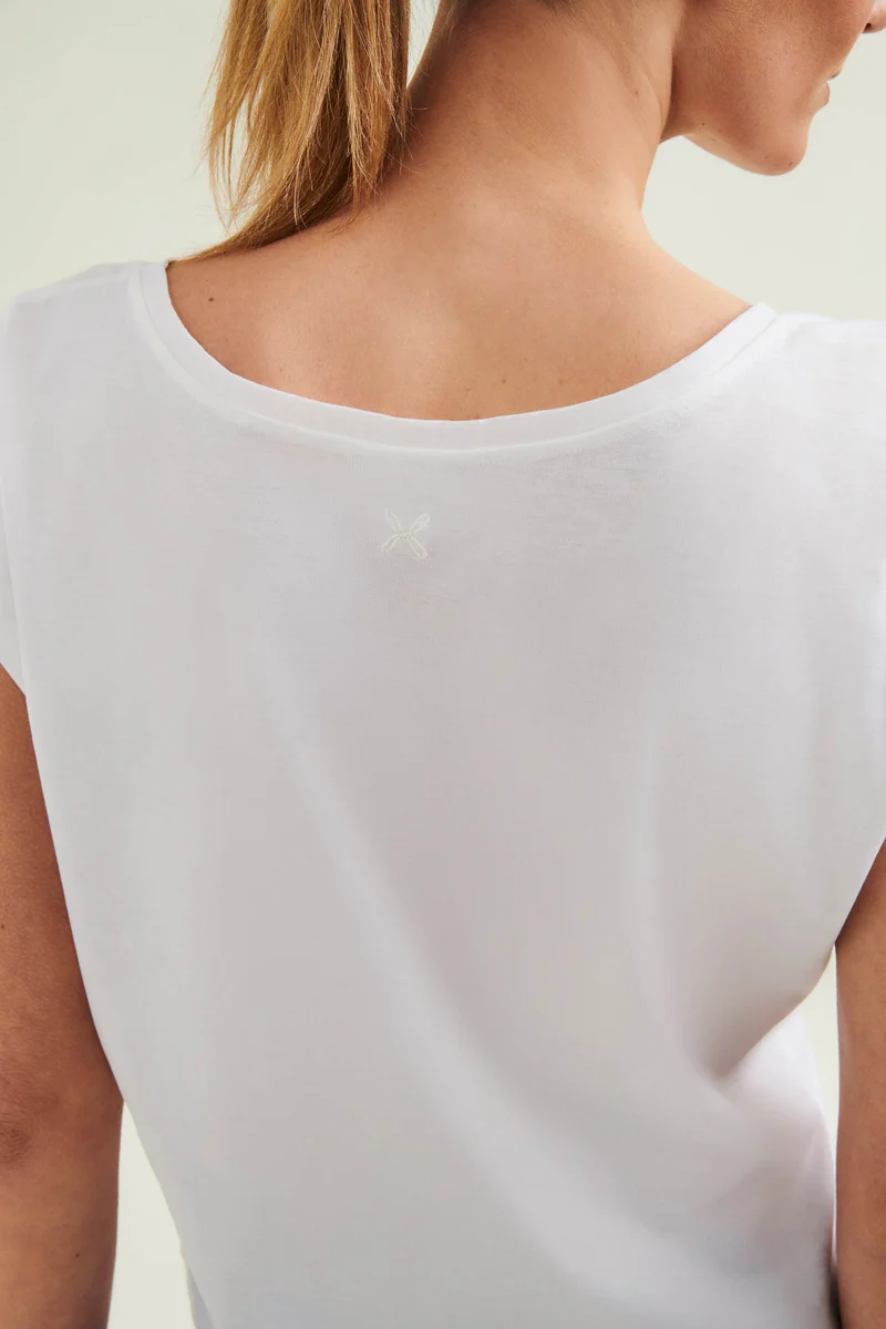 Organic Cotton Cropped Dance Vest - Diamond White
