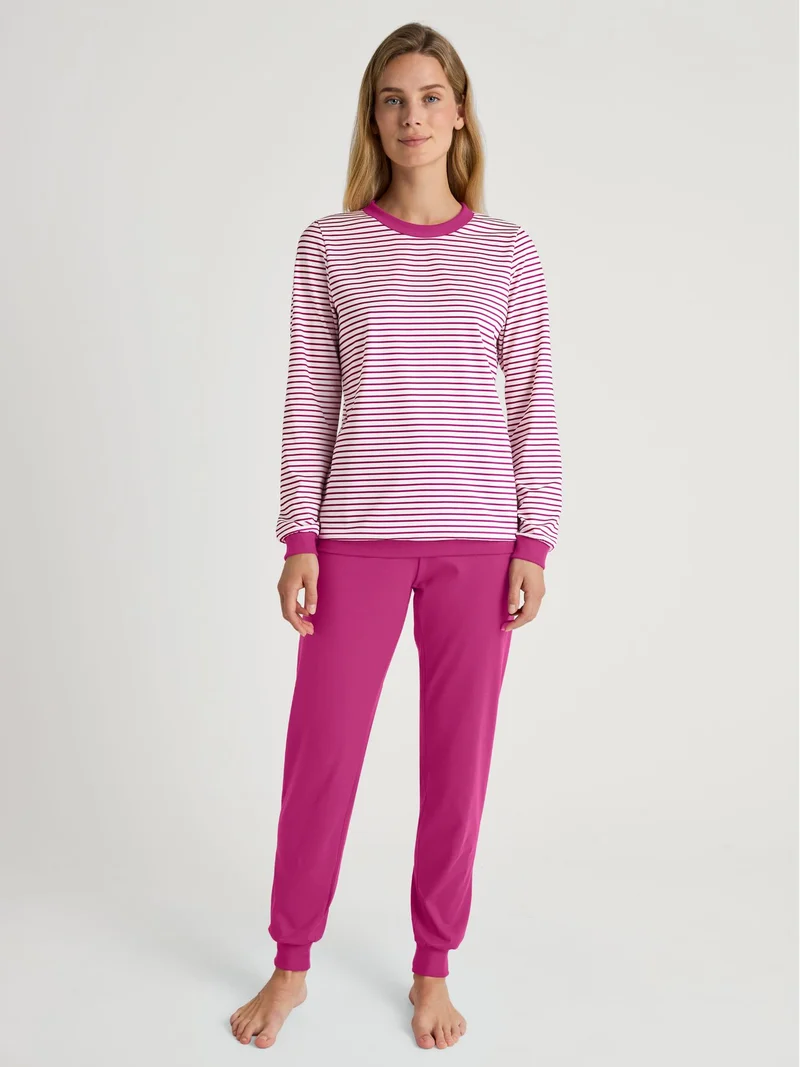DAMEN Pyjama mit Bündchen