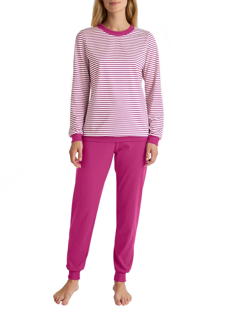 DAMEN Pyjama mit Bündchen