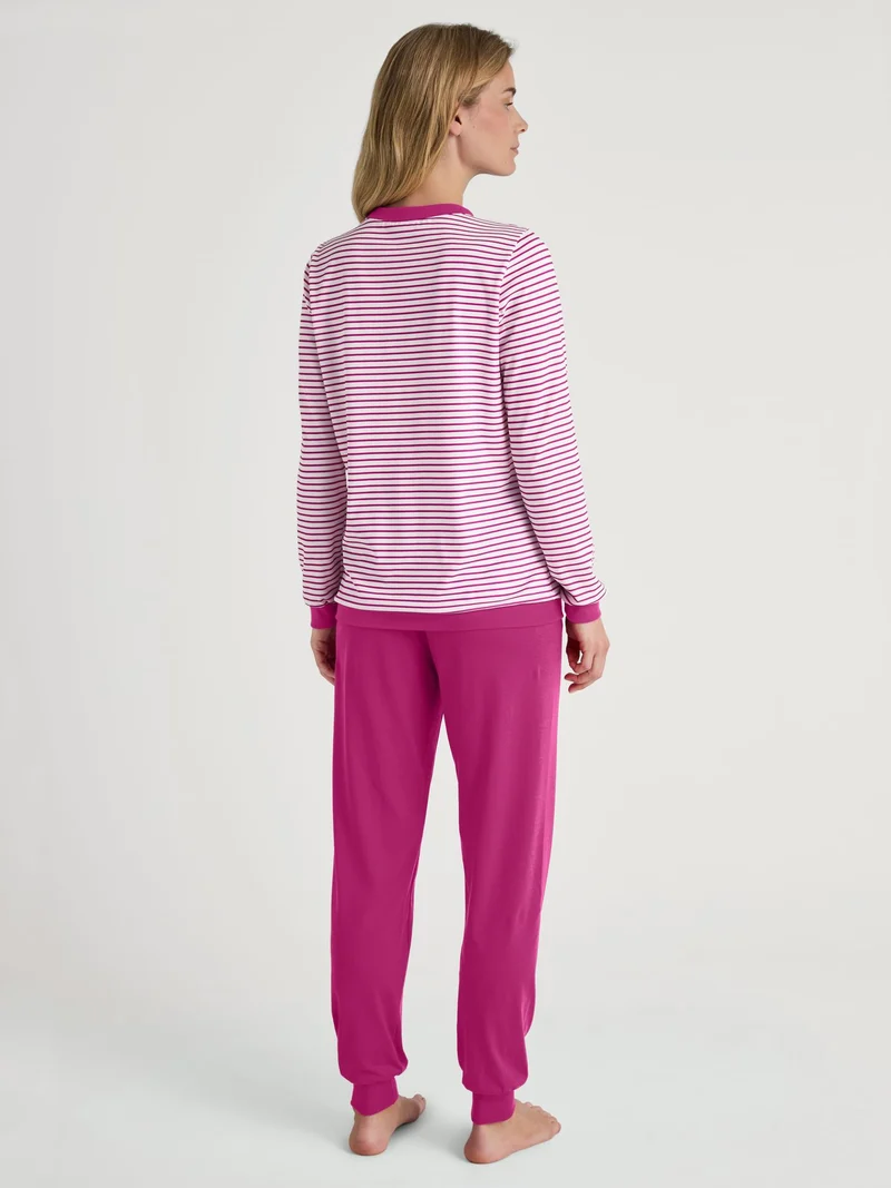 DAMEN Pyjama mit Bündchen