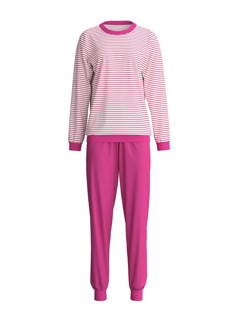 DAMEN Pyjama mit Bündchen