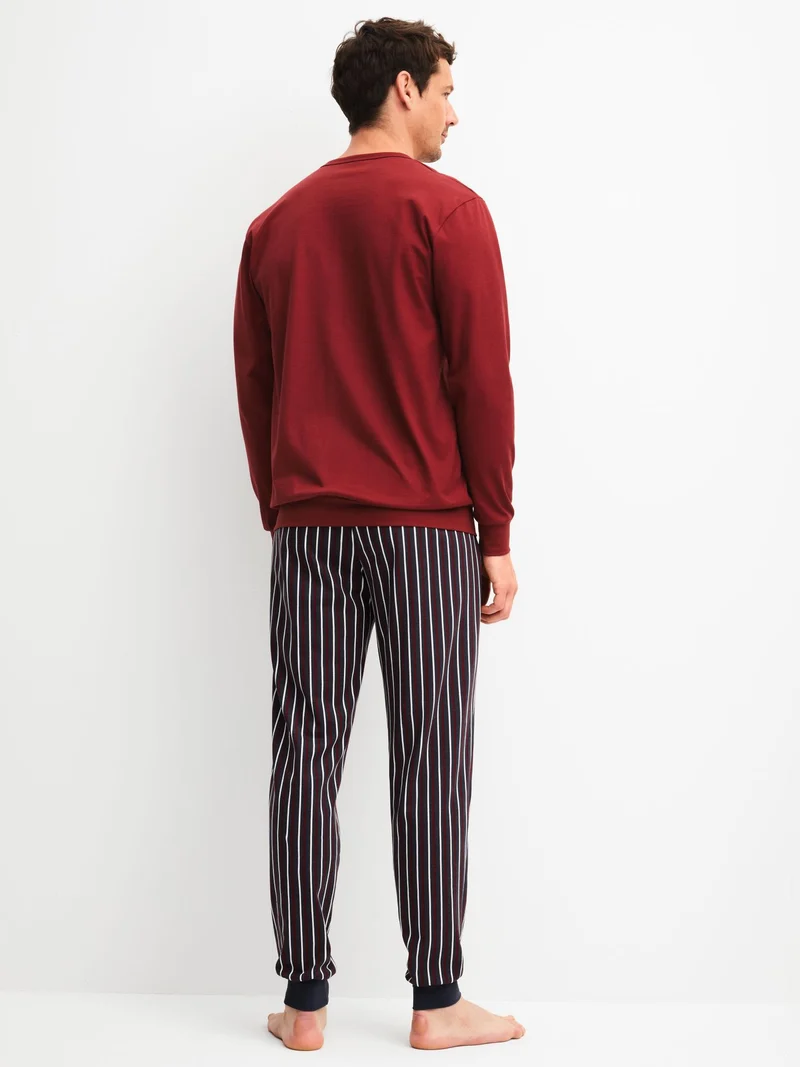 HERREN Pyjama mit Bündchen