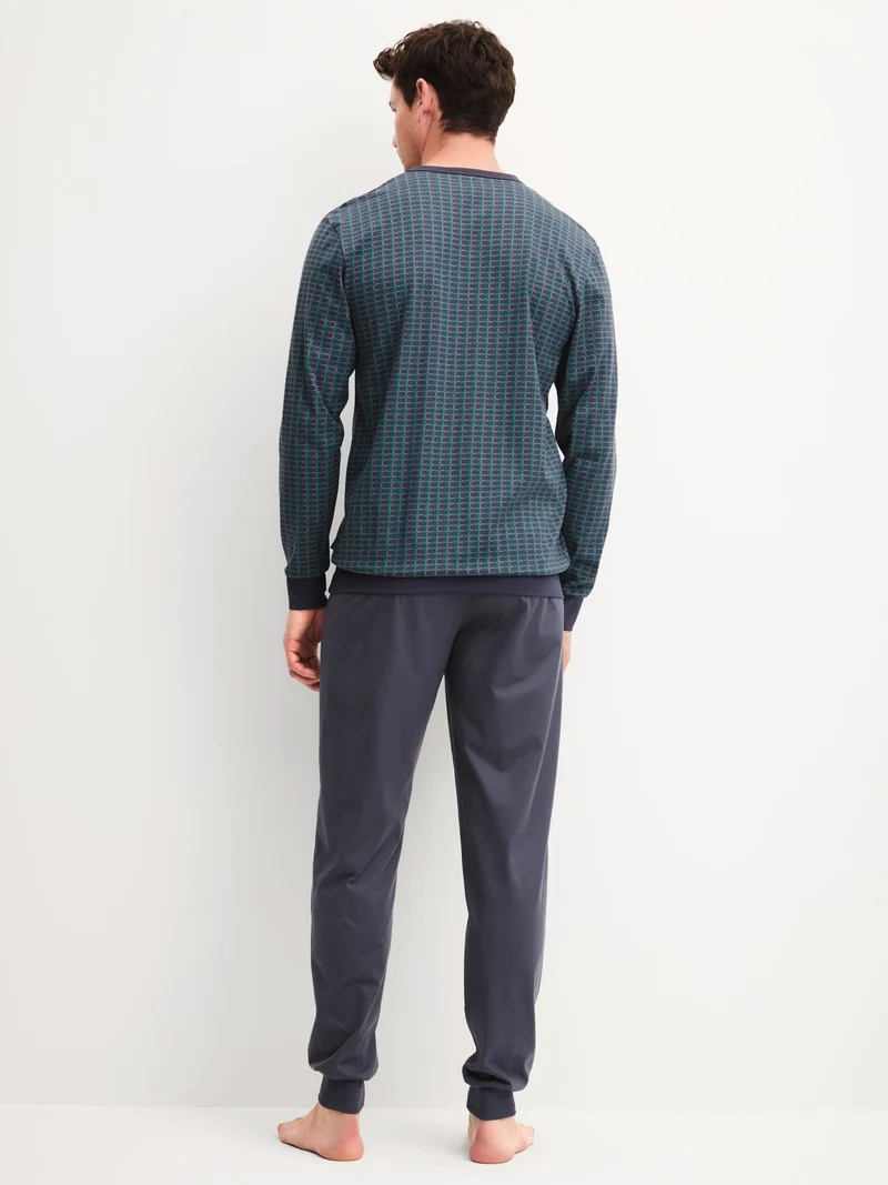 HERREN Pyjama mit Bündchen