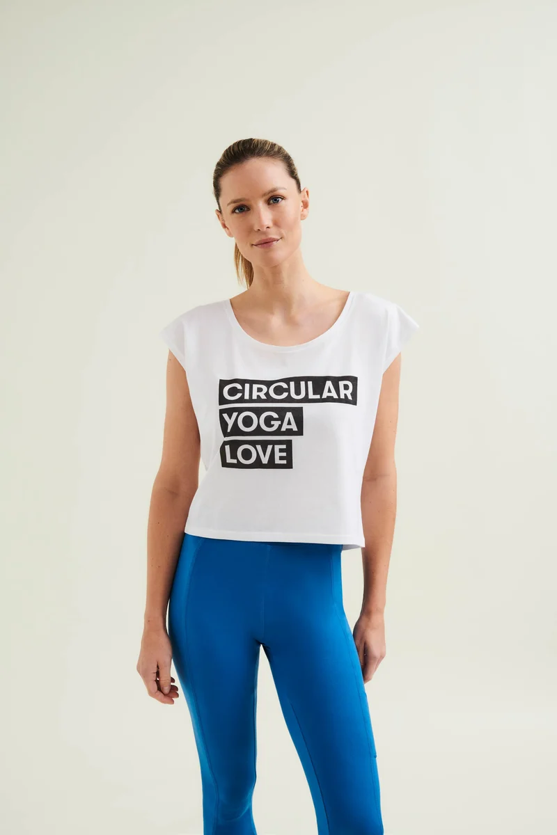 Organic Cropped Dance Vest with Print