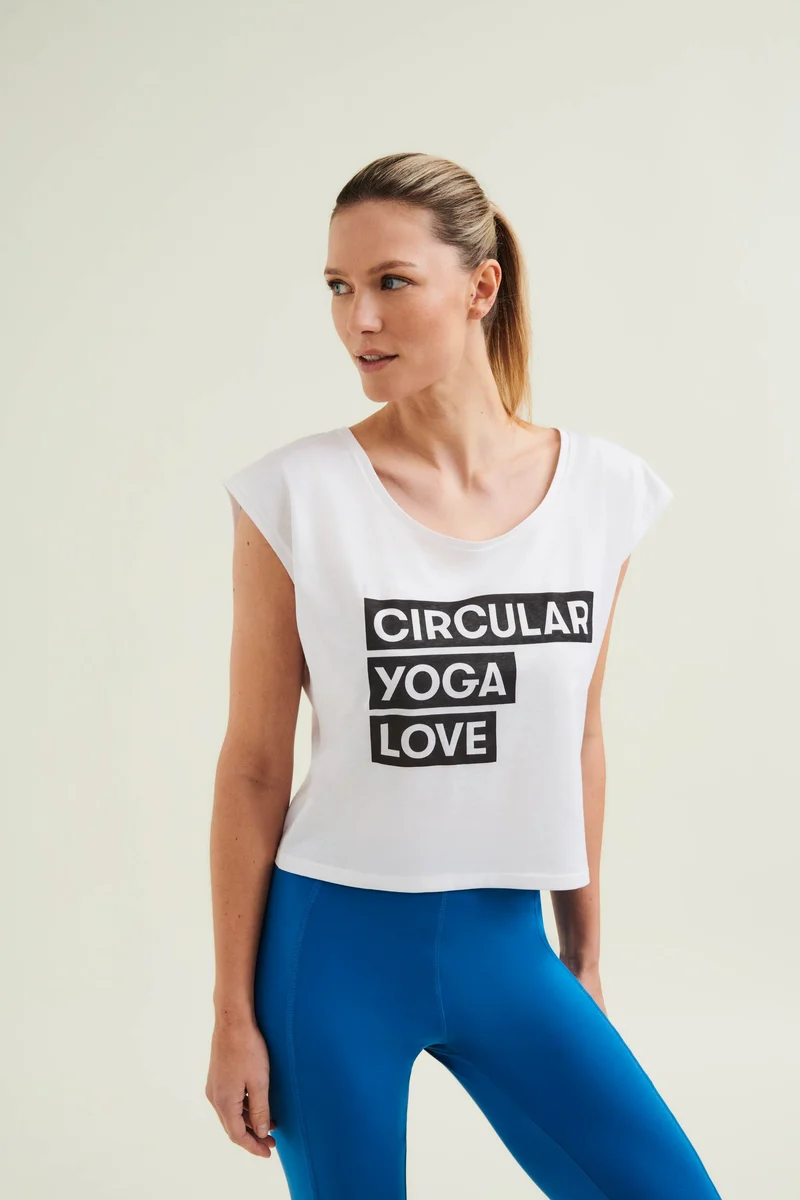Organic Cropped Dance Vest with Print