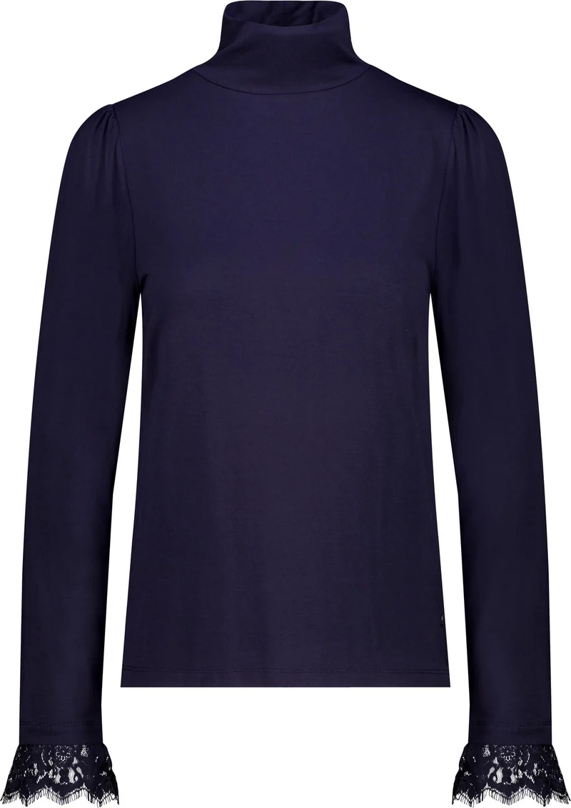 Rollkragenshirt mit Spitze