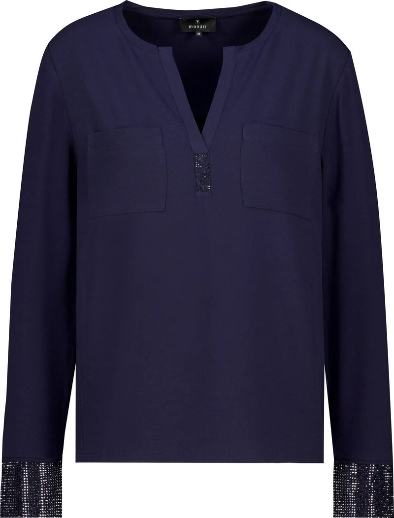 Shirtbluse mit Strasssteinen