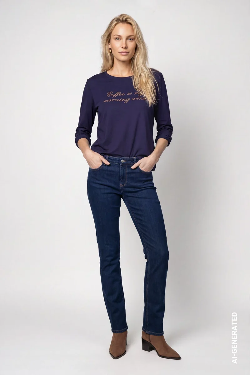 Langarmshirt mit Strassschriftzug