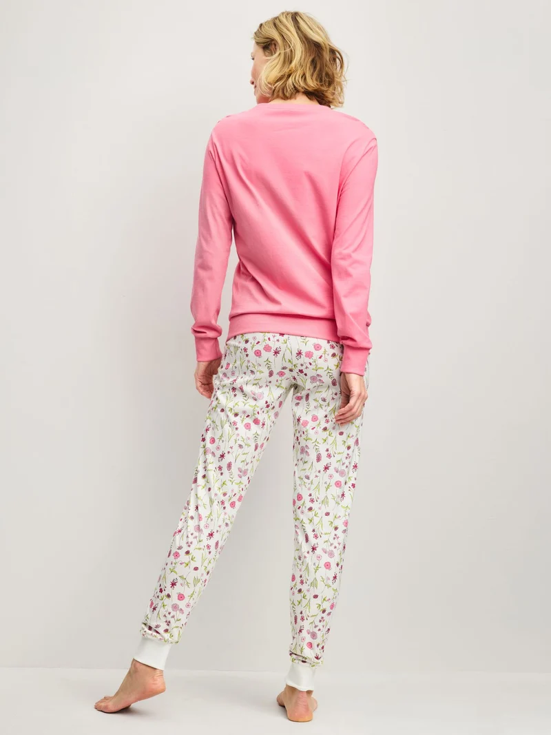 DAMEN Pyjama mit Bündchen