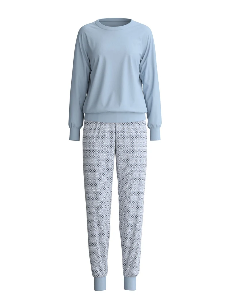 DAMEN Pyjama mit Bündchen