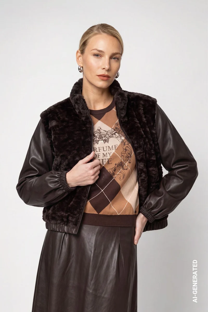 Jacke mit Kunstfell