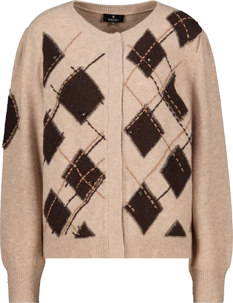 Strickjacke mit Rautenmuster