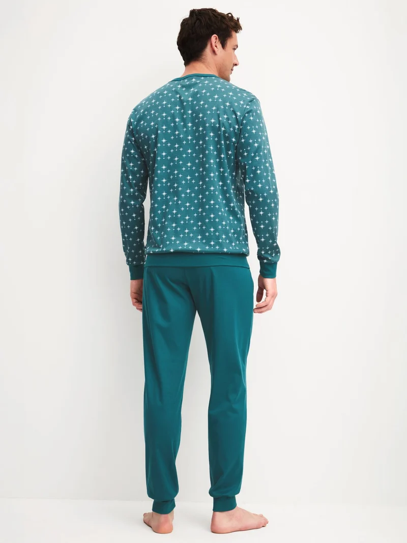 HERREN Pyjama mit Bündchen