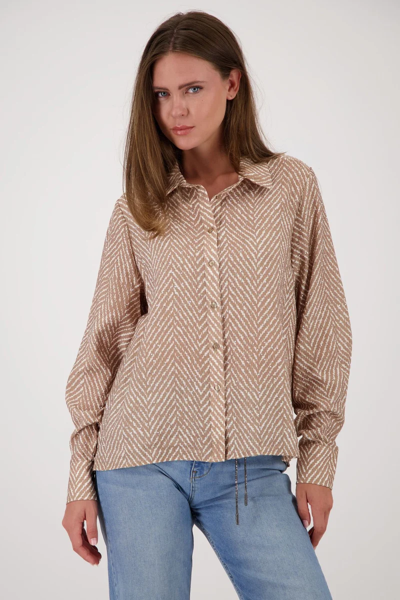 Bluse mit Fischgrat-Muster