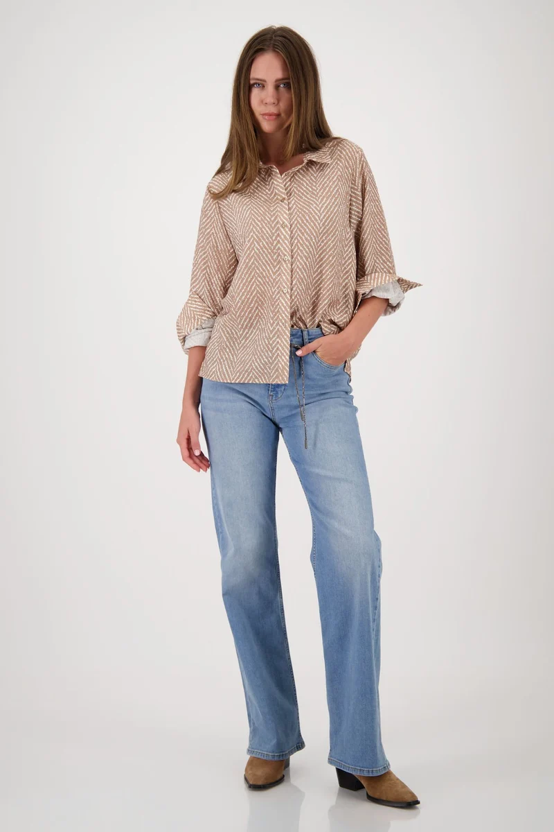 Bluse mit Fischgrat-Muster