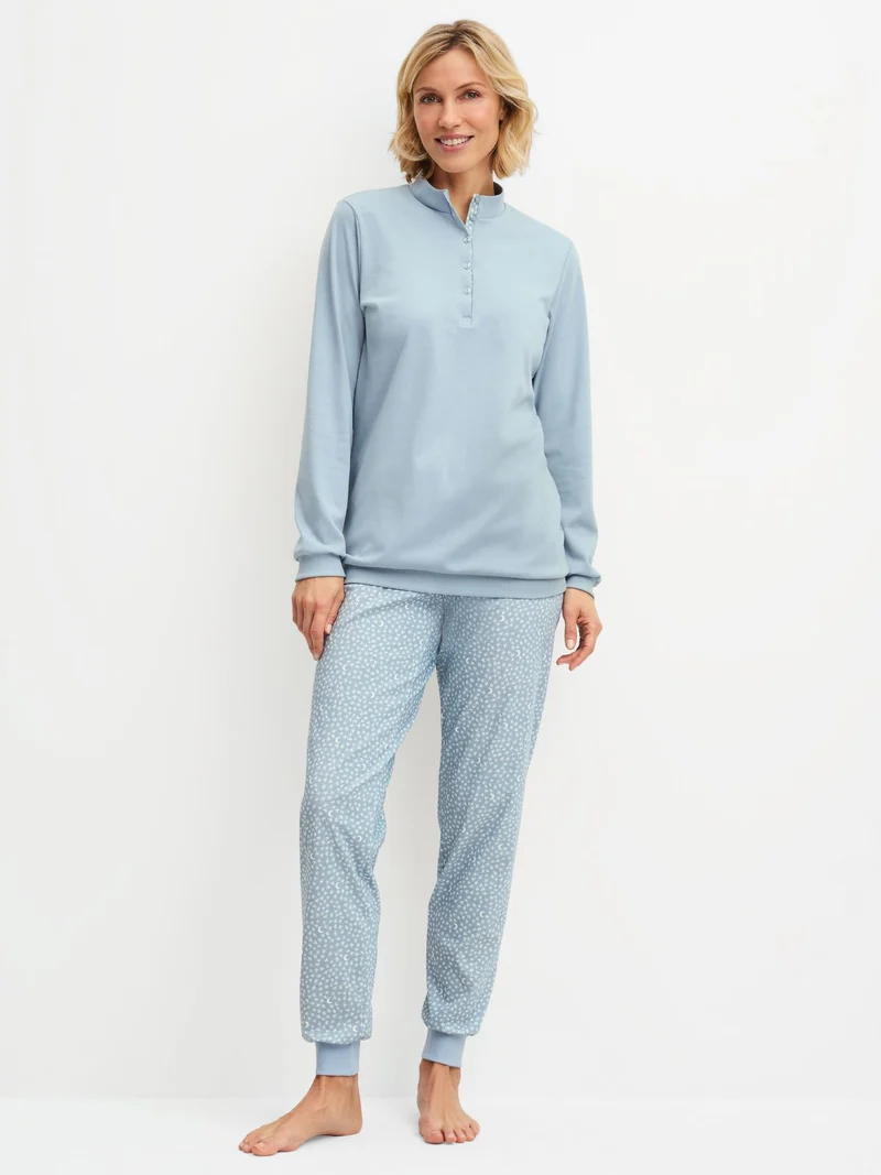 DAMEN Pyjama mit Bündchen