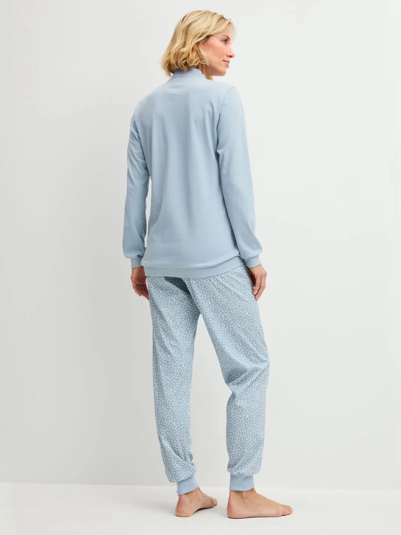 DAMEN Pyjama mit Bündchen