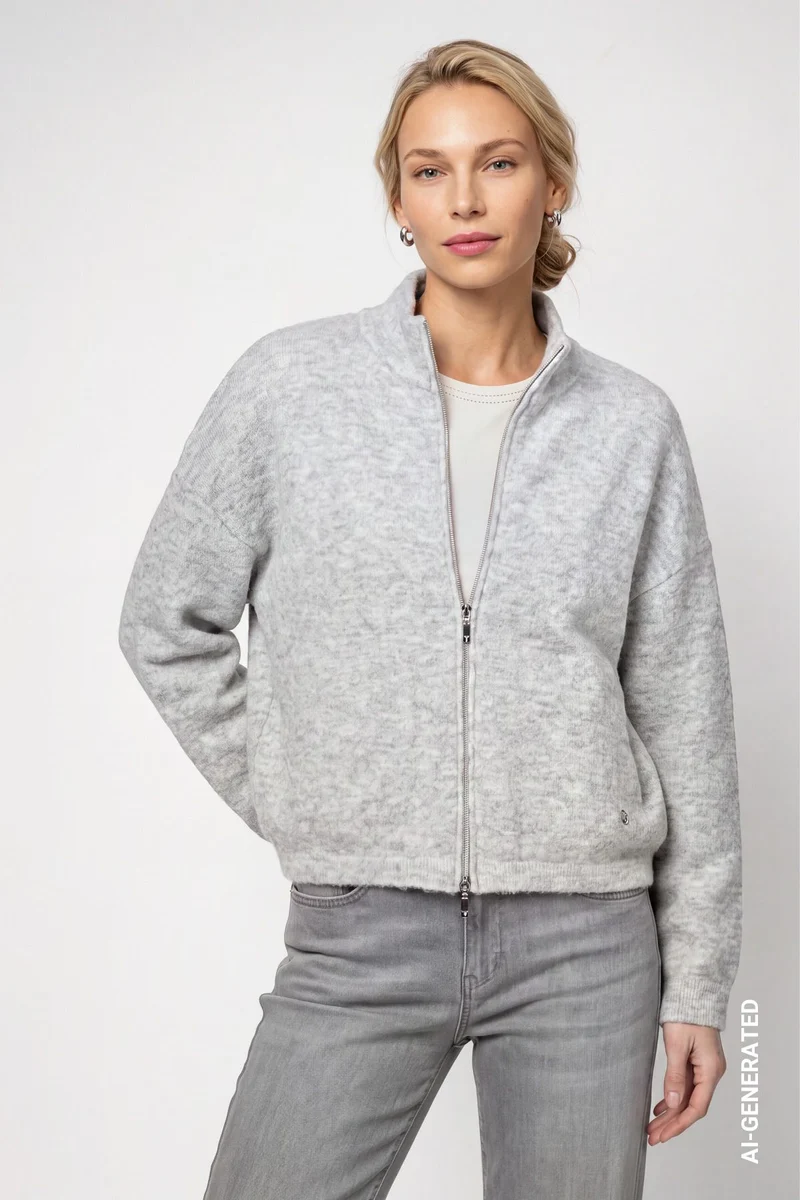 Strickjacke mit Reißverschluss