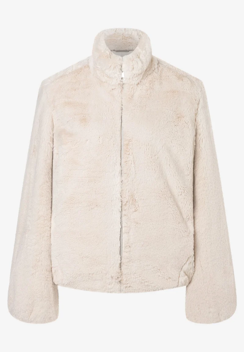 Fake Fur Blouson, powder cream