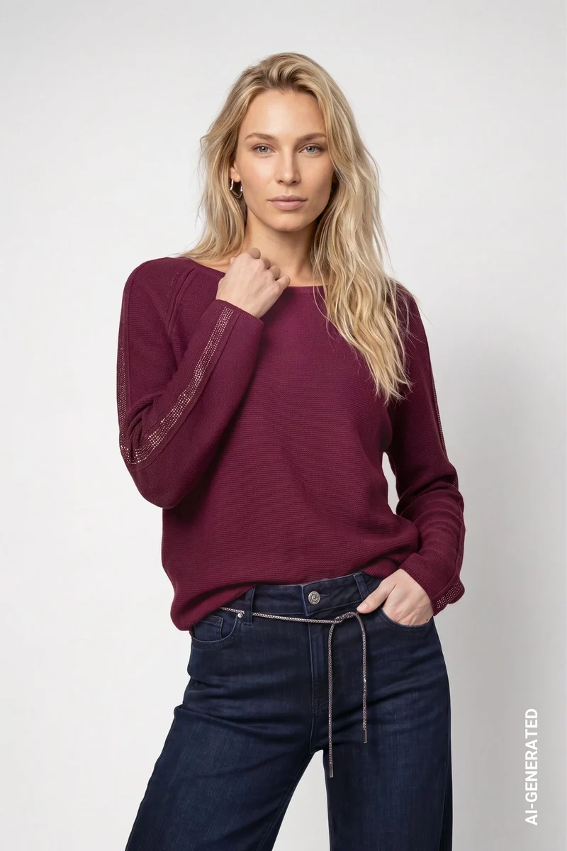 Strickpullover mit Schmuckakzenten