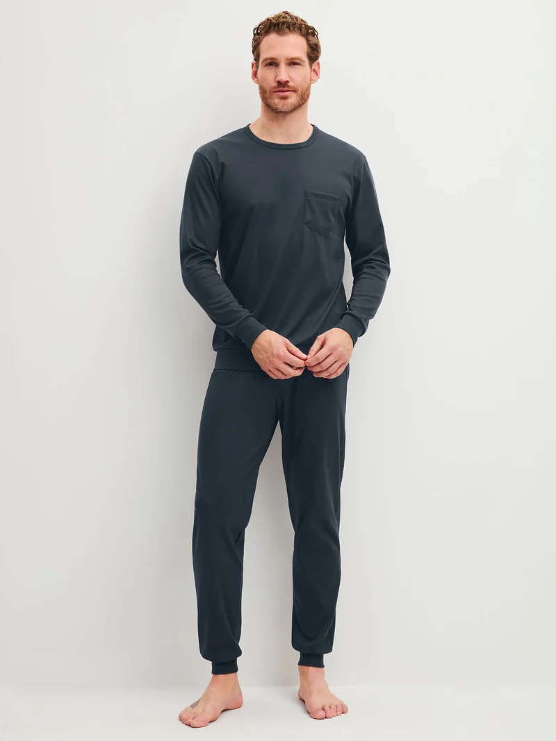 HERREN Pyjama mit Bündchen