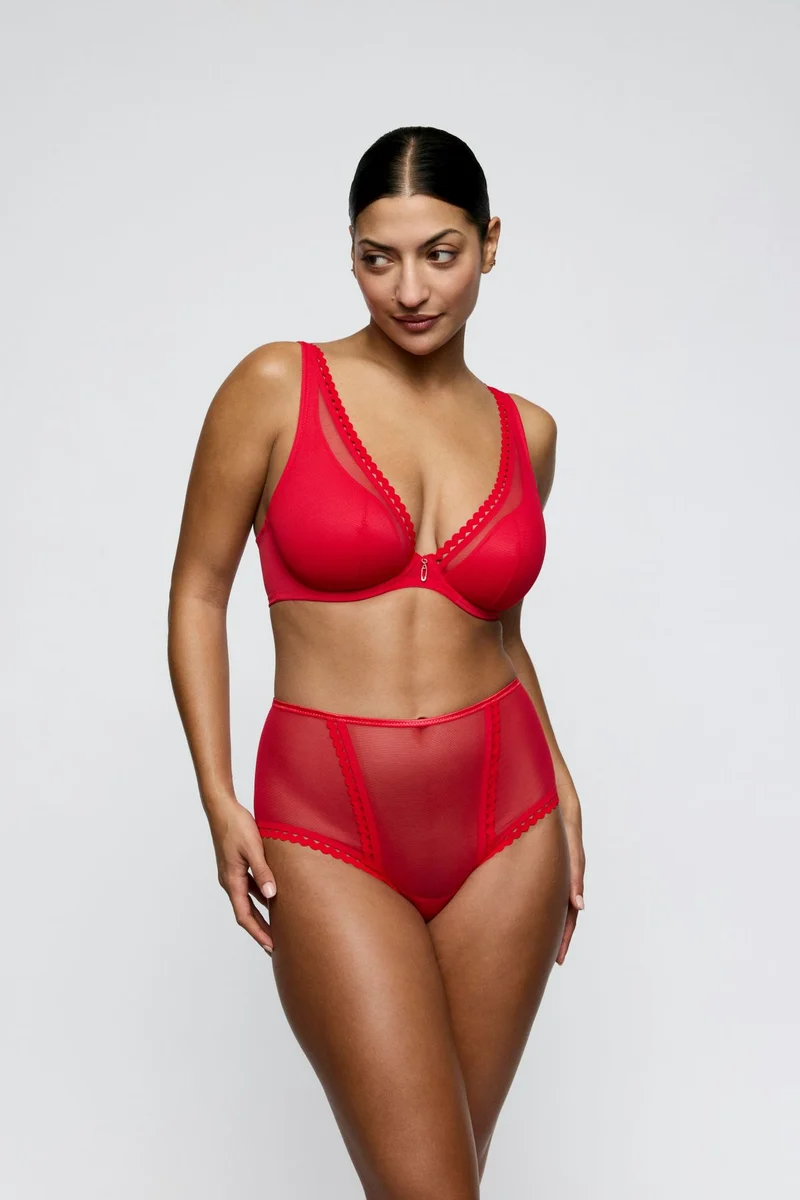WOWGIRL true red halb unterlegter BH tiefdek.