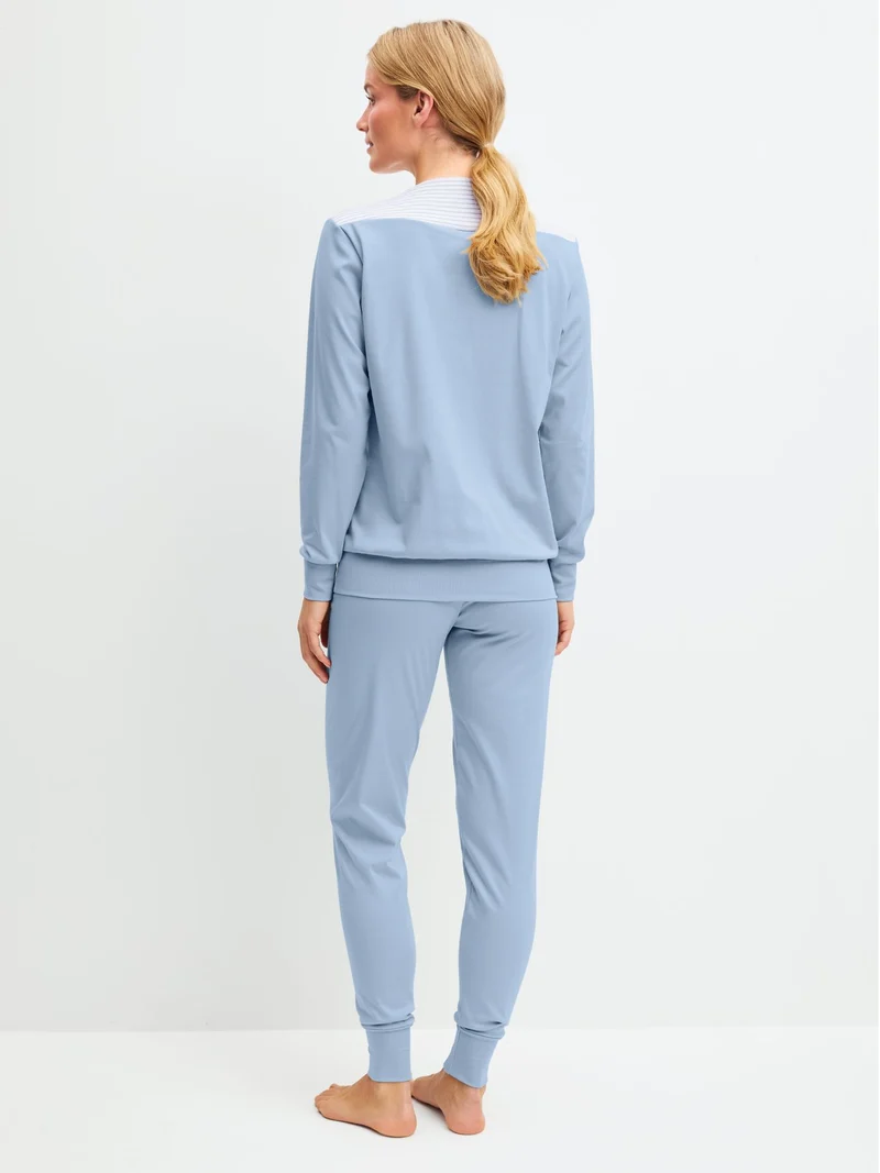 DAMEN Pyjama mit Bündchen