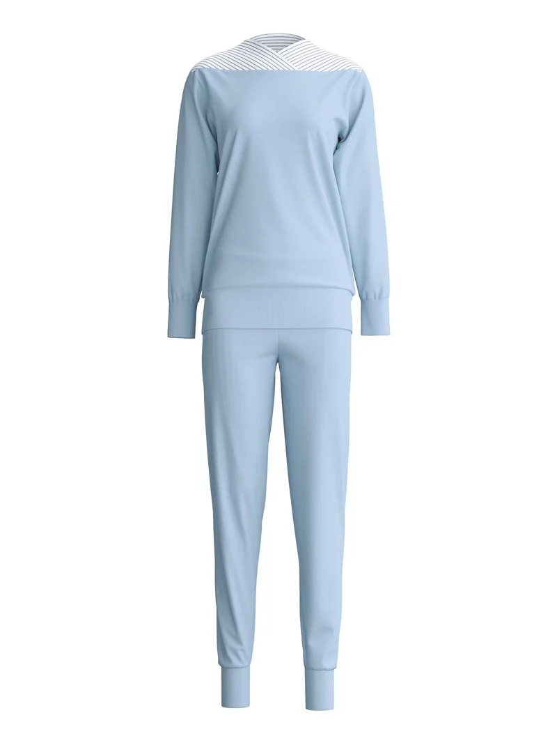 DAMEN Pyjama mit Bündchen