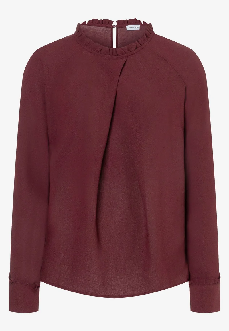 Crêpe Blouse, pomegranate red