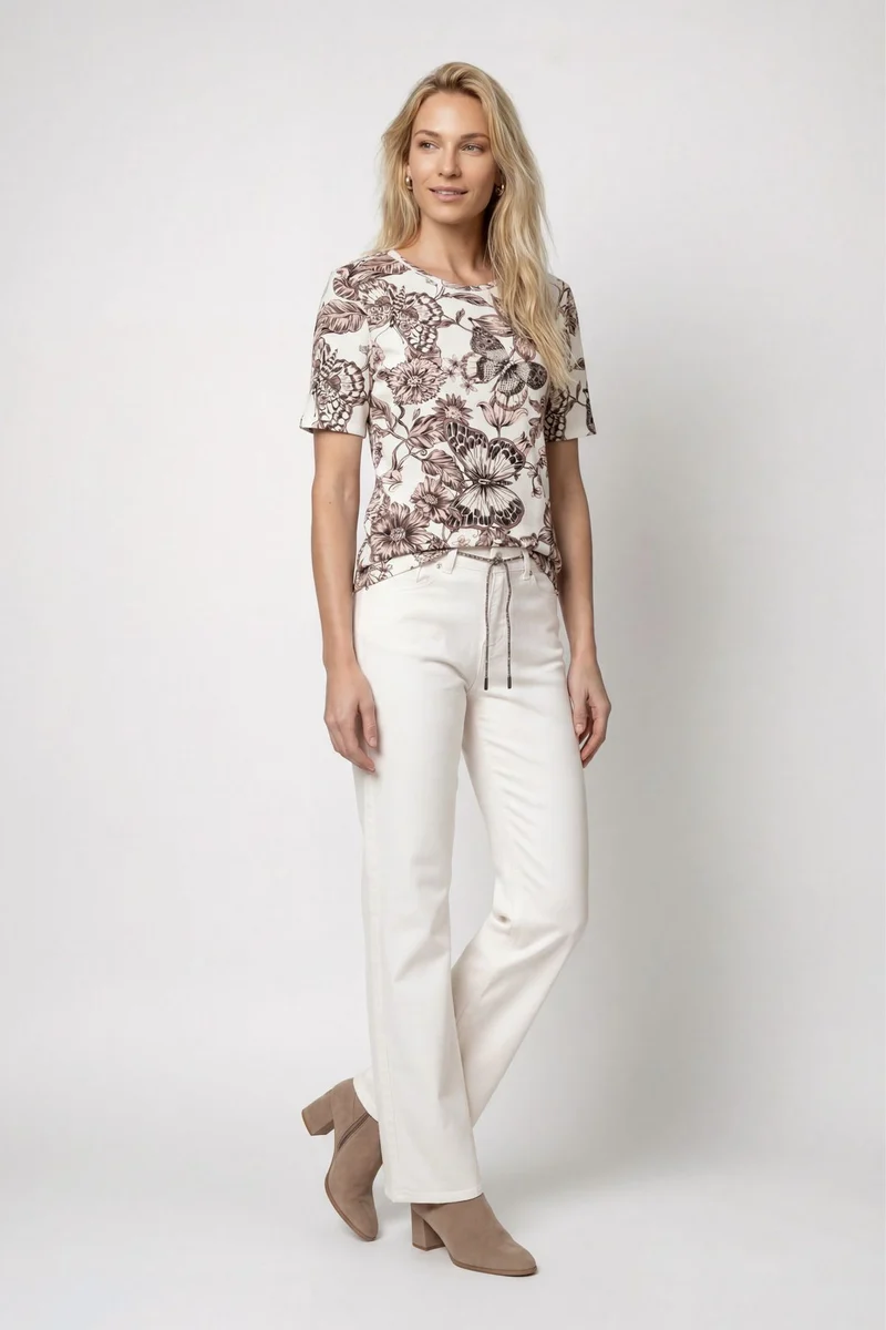 T-Shirt mit Blumenmuster