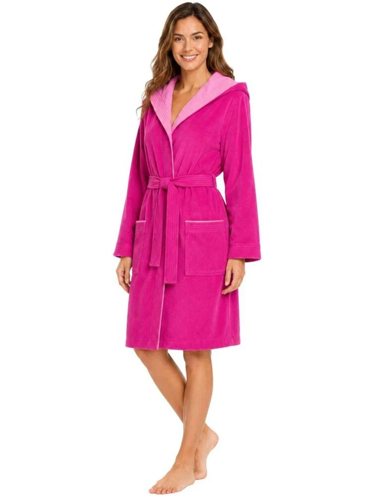 RONJA Damenbademantel - Farbe fuchsia - Größe M