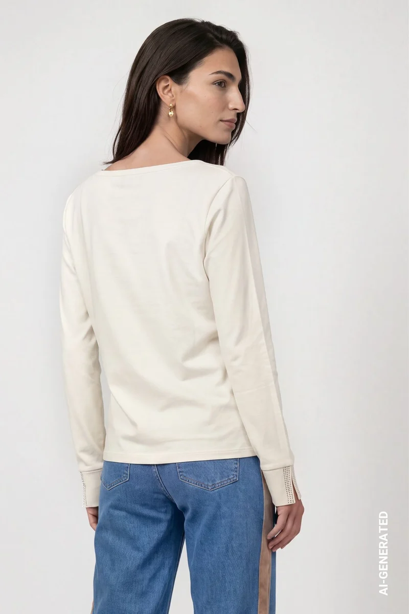 Langarmshirt mit Strassdetails