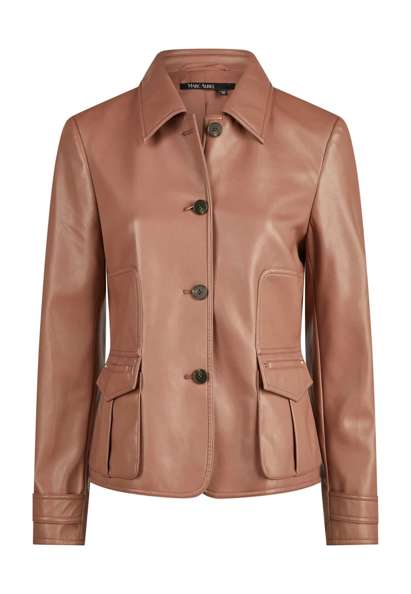 Blazer aus weichem Faux Leather