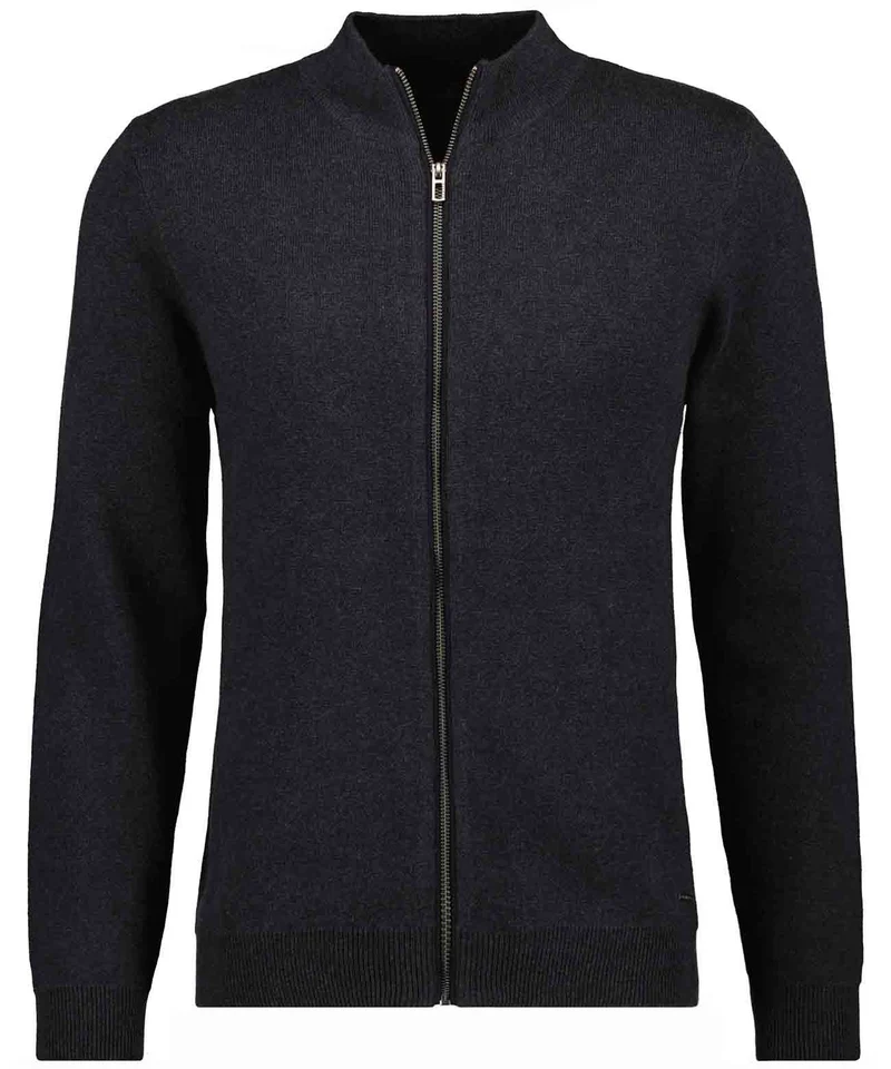 Cardigan mit Stehkragen, Baumwolle/Kaschmir