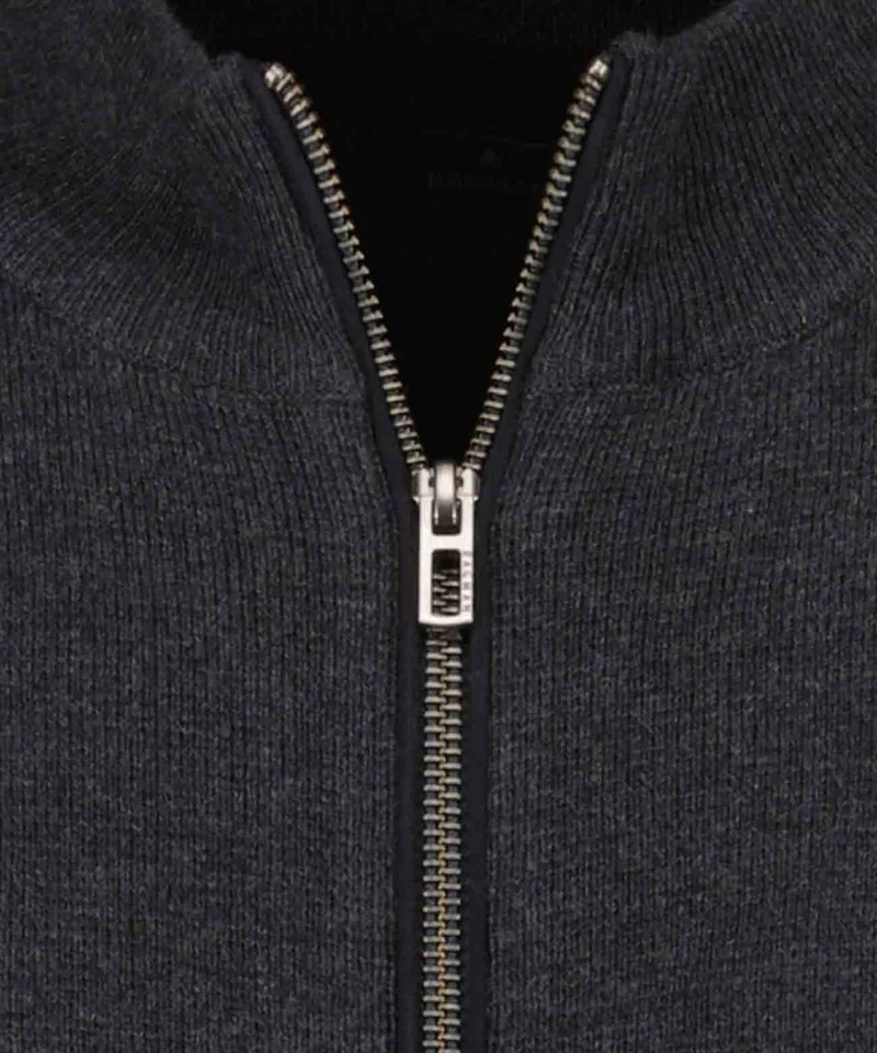 Cardigan mit Stehkragen, Baumwolle/Kaschmir