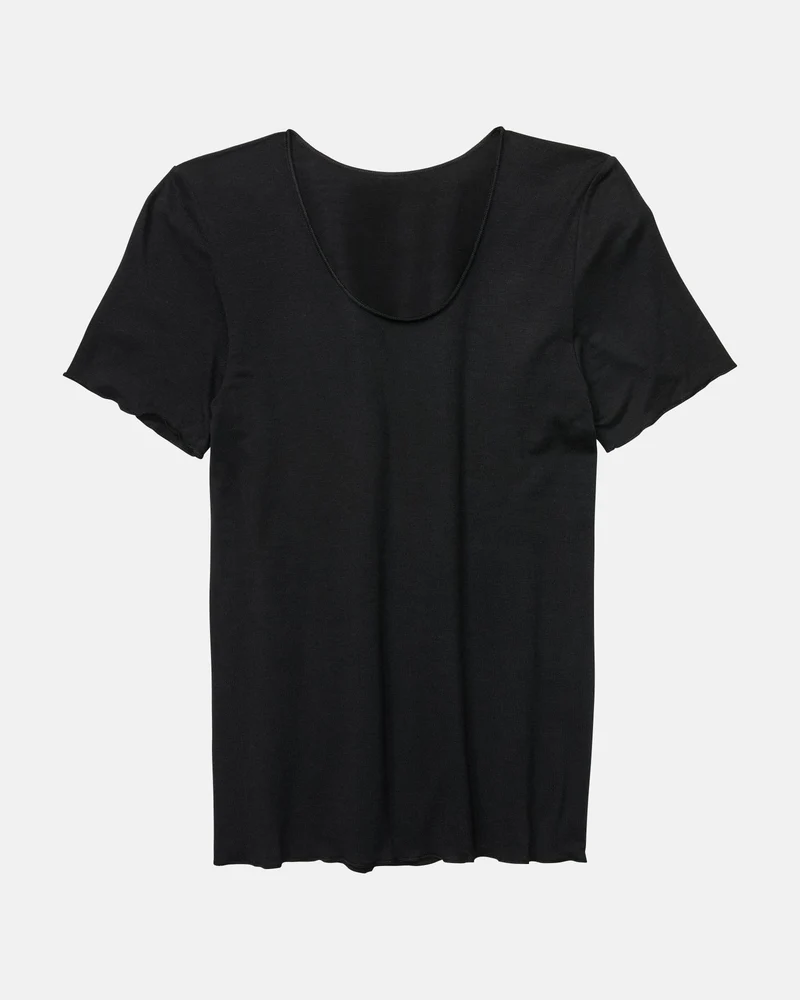 Shirt Kurzarm cashmere dream Stand, schwarz
