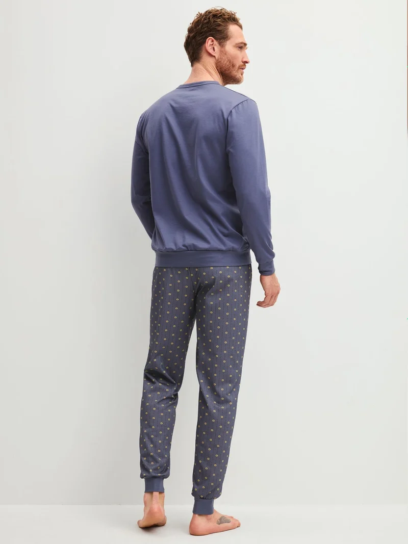 HERREN Pyjama mit Bündchen