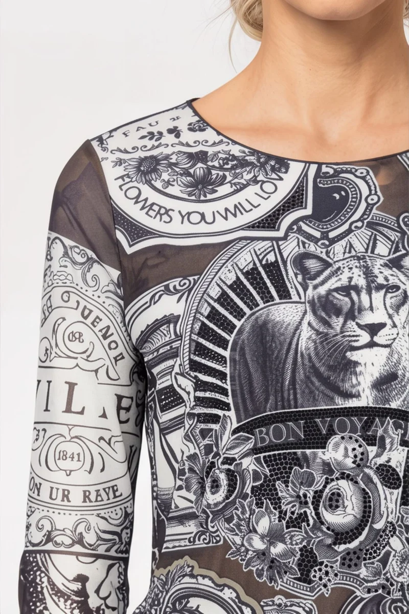 Langarmshirt mit Emblem-Muster