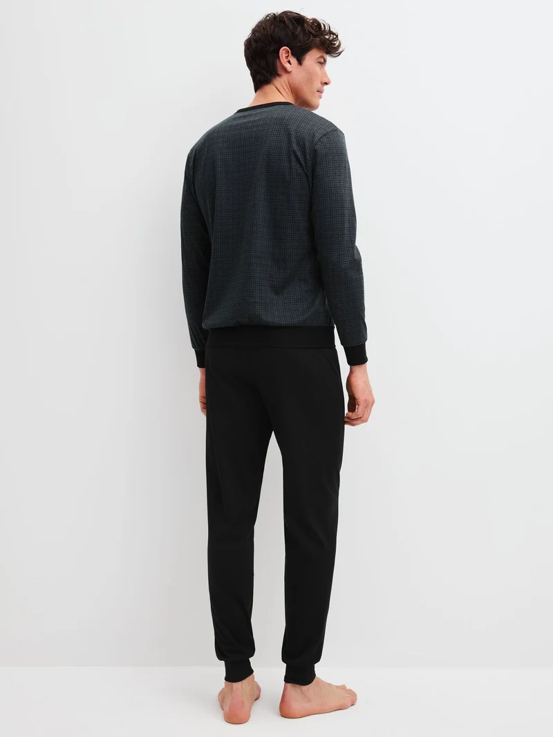 HERREN Pyjama mit Bündchen